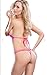 R&R Teddy Sexy Lingerie Womenswear Teddy Lace Nightie Nightie Open Cup Crotchless Mini Bodysuit (M, Rose Red)
