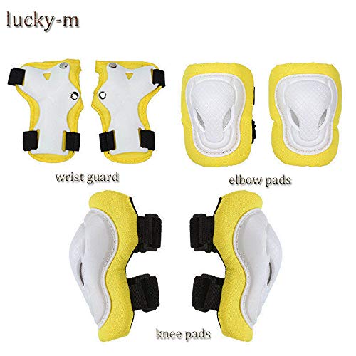 Lucky-M Kids Beschermende Gear Set Jongens Meisjes Verstelbare Maat Helm met Knie Pads Elleboog Pads Polsbeschermers… - Image 6