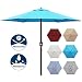 Blissun 7.5 ft Patio Umbrella, Yard Umbrella Push Button Tilt Crank (Light Blue)