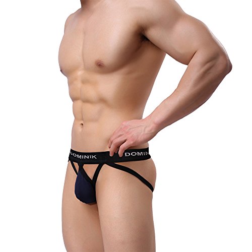 Dominik Jock Straps Thong Underwear, 10 Colors, Mens (M, Black)