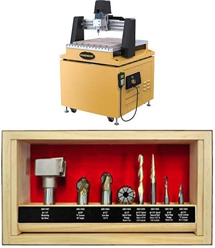 Powermatic PM-2x2RK 2X2 CNC Kit with Router Mount with Powermatic PM-RBS CNC Router Bit Set