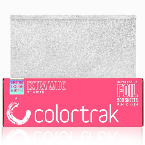 Colortrak Hair Coloring Popup Foil Box - Extra Wide 9-Inch X 10.75-Inch Sheets, Professional and Convenient, Pre-Cut and Easy to Grab During Processing, 500 Sheets Per Box