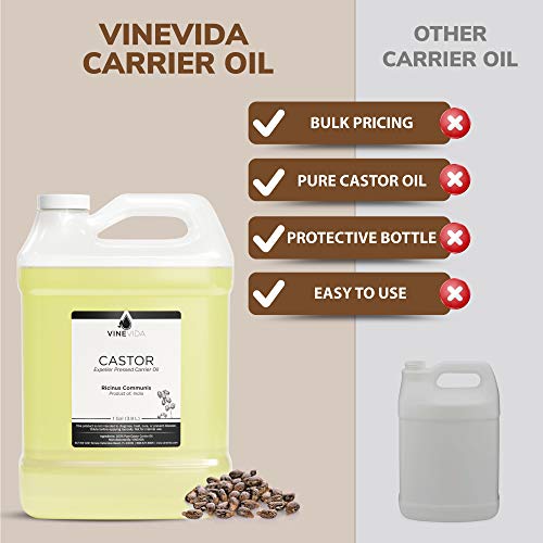VINEVIDA Castor Carrier Oil Gallon Castor Oil Undiluted Bulk Gallon