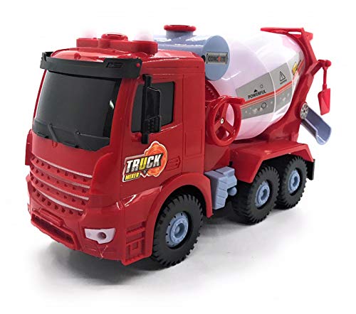 O.B Toys&Gift Bump & Go Bubble Blowing Concrete Mixer Truck Battery Operated Toy w/ Flashing LED Lights , Sounds & Bubble Blowing Action (Colors May Vary)