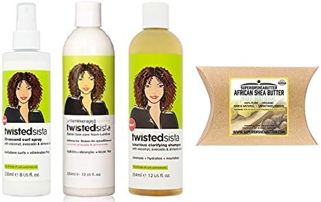 Twisted Sista Hair Product Combo (30SEC-SPRAY-8OZ&CLARY-SHAMPOO&LEAVE-IN-COND&SHEA-BUTTER)