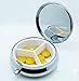 LuxSweet Flowers Pill Box Purse Pocket Small Round Silver Pill Case Decorative Box Metal Medicine Vitamin Pill Organizer Portable Unique Gift