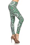 Leggings Depot Ultra Soft 3X5X Popular Best Printed Fashion Leggings Batch3 (3X-5X, Green Mandala)