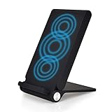 GOXMGO Fast Wireless Charger, 3 Coil Qi Foldable Wireless Charging Stand Charging Pad Inductive Phone Charger Station for iPhone X 8 Samsung Galaxy Note 8 S8 S8 Plus S7 S7 Edge Note 5 S6 Edge Plus