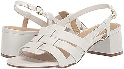 Trotters Women's Luna Heeled Sandal, White, 11 Wide