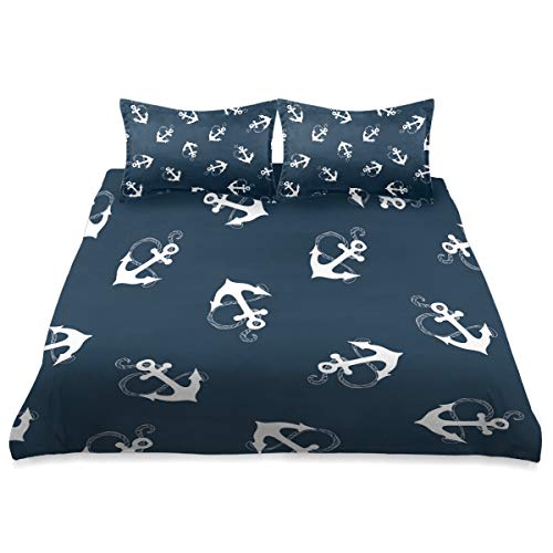 Tropical-Beach-Nautical-Sea-Anchor-Comforter-Set-Queen-Size-Cover-Comforter-Set-Cover-All-Season-Soft-and-Comfortable-Bedding-Set-Cover-Cover90x90in 41I5c3RRrAL