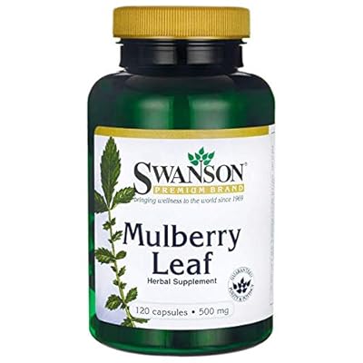 Swanson Mulberry Leaf Cardiovascular Antioxidant Blood Sugar Support Herbal Supplement 500 mg 120 Capsules Caps