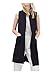 Women Solid Mandarin Collar Sleeveless Slim Waistcoat Long Suit Vest