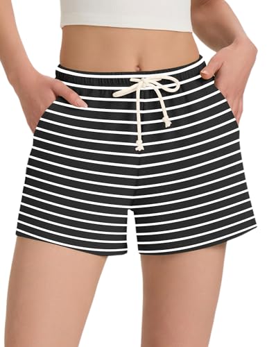 LUYAA Womens Shorts Summer Casual Drawstring Elastic Waist 100%… at Amazon