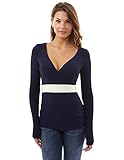 PattyBoutik Women's V Neck Chiffon Back Inset Blouse