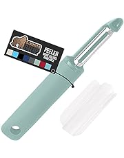 Gorilla Grip Swivel Vegetable Peeler, Sharp Stainless Steel Blades, Soft Comfortable Handle, Dishwasher Safe, Kitchen Food Peelers, Quicker Peeling, Peel Vegetables, Potatoes, Blade Guard