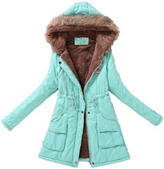 TraMulbery Women's Thickened Warm Winter Multicolor Hooded Coat