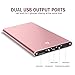 Keluoer 10000mah Universal Ultra Compact Portable Battery External Battery Pack Portable Charger Power Bank for Iphone Ipad and Android Smart Device (Rose Gold)