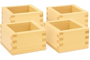 JapanBargain S-3323x4,Set of 4 Japanese Masu Wooden Sake Cups, 2oz