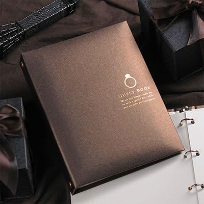 送料無料 激安 お買い得 キ フト ファルベ 芳名帳 ショコラ 結婚式ゲストブック リング シート