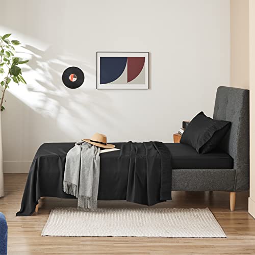 Bedsure Black Twin Sheets Set for Kids Soft 1800 Bedding Microfiber