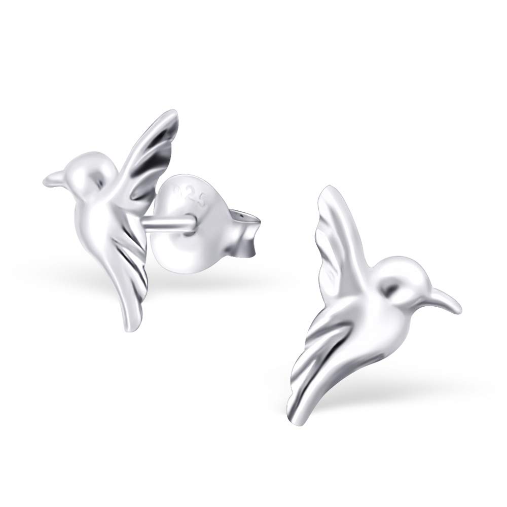 The Rose & Silver Company Women 925 Sterling Silver Hummingbird Stud Earrings