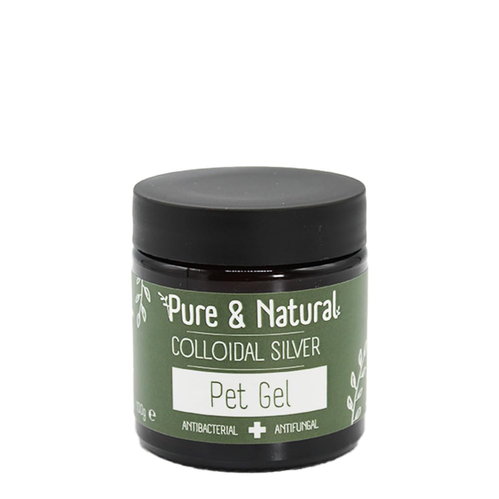 Pure & Natural Colloidal Silver Gel for Pets - Natural & Vegan Cat & Dog Itchy Skin Relief, Paw Balm, with Essential Bergamot Oil - 100g