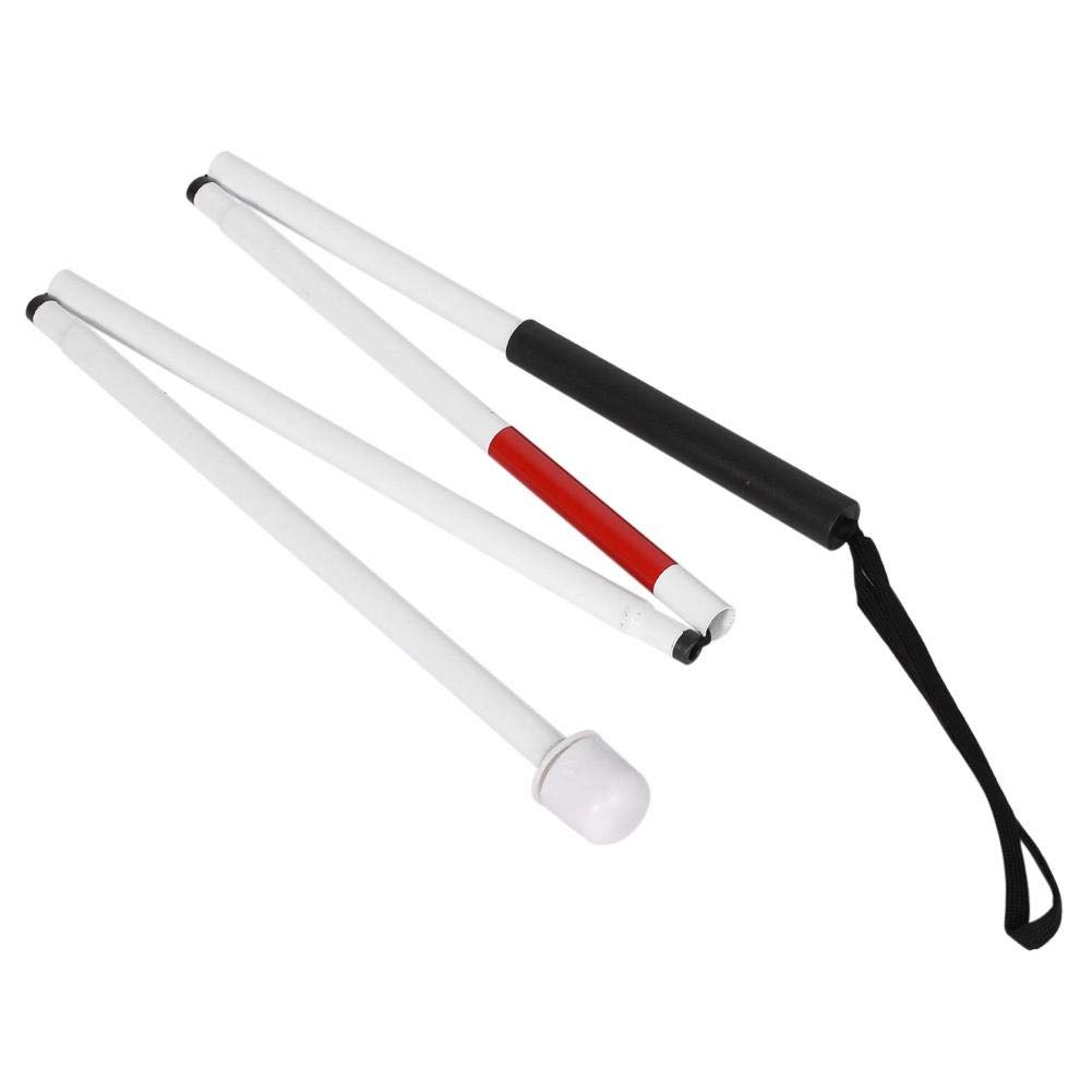 Blind Cane 127cm 4-Sections Aluminum Alloy Adjustable Folding Cane Walking Stick for the Blind People