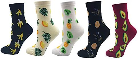 Cartoon Animal&Fruit&Food Women Crew Socks Gift Box 5 Pairs/Lot US 4-7