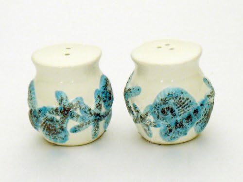 Ceramic Seashell Shell Design Salt & Pepper Set Small At Just 2 Inches Tall