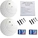 4 Pack Combination Smoke and Carbon Monoxide Detector Battery Operated, Travel Portable Photoelectric Fire&Co Alarm for Home and Kitchen