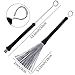 Augshy 3 Pairs 5A Hard Maple Wood Drum Sticks & 1 Pair Retractable Drum Wire Brushes with Storage Bag - Jazz, Folk, Rock Band Drummers & Beginners