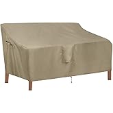 OutdoorLines Outdoor Waterproof Patio Loveseat Couch Cover - UV Resistant Patio Sofa Furniture Covers Weatherproof Heavy Duty Glider Covers for Outdoor Furniture, 58Wx32.5Dx31H Inches, Camel