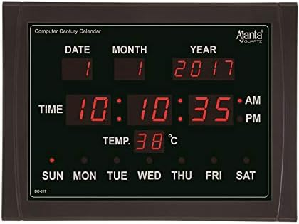 Ajanta Quartz Plastic Digital Wall Clock (395 mm x 291 mm x 35 mm)(Black)