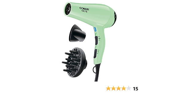 Amazon.com: Conair Thermal brillo 1875 vatios Secador de pelo 1 EA, 1,  Verde : Belleza y Cuidado Personal
