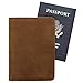 Habitoux Crazy Horse Genuine Cow Leather Passport Holder Travel Wallet Card Holder - RFID Blocking Bifold Wallet for Men and Women