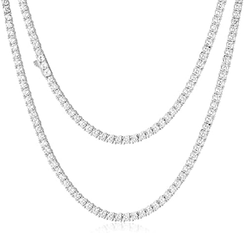 Amazon.com: Tennis Necklace for Women and Men 4/ 5mm 1 Row Prong