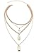 SUNSCSC Multilayer Choker Statement Bib Necklace for Women Girl Set Cross Long Chain Crystal Drop Pendant (W712A)