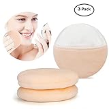 Joly Powder Puffs, Makeup Puff for Face Foundation Powder with Glove -Washable Sponge 3.35 Inch (3pcs/set)