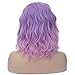 Mildiso Purple Wigs for Women: Short Curly Wavy Bob Lavender Purple Synthetic Wig with Caps for Daily & Party Use - M004PP
