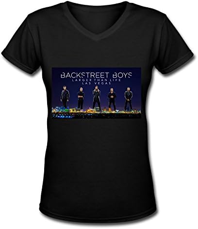 Hot V Neck T Shirt For Women Backstreet Boys Larger Than Life Tour 2016 LAS