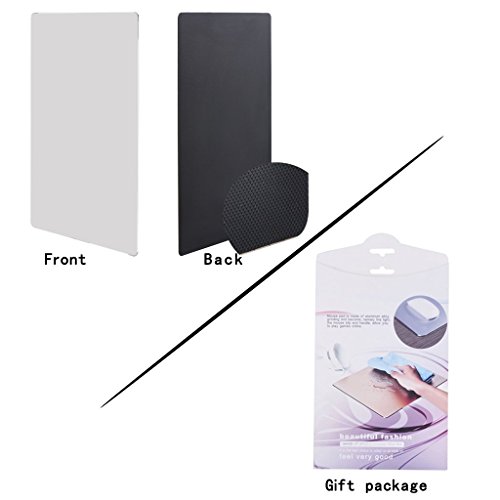 Mouse Pad, Qcute 9.18" 6.11" Gaming Aluminum Mouse Pad W Non-Slip Rubber Base & Micro Sand Blasting Aluminium Surface for Fast and Accurate Control (Silver) - Thumbnail 5