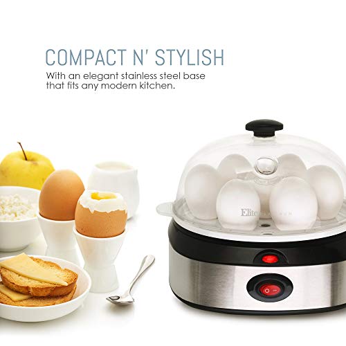 Maxi-Matic EGC-207 Easy Electric Egg Poacher, Omelet & Soft, Medium, Hard-Boiled Measuring Cup Included, 7 Capacity, Stainless Steel (Renewed)