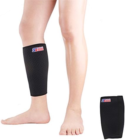 Texay(TM) Neoprene Ease Cramping Soreness Leg Sleeve Support Basketball Sport Compression Calf Brace Protector Leggings Wrap SX651