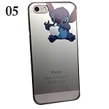 SAKO for iPhone 5C Disney Cartoon Lilo and Stitch Playing/ Grabbing Apple logo Cute Clear Case Cover for Iphone 5C Xmas Gift (Stitch05 for 5C)