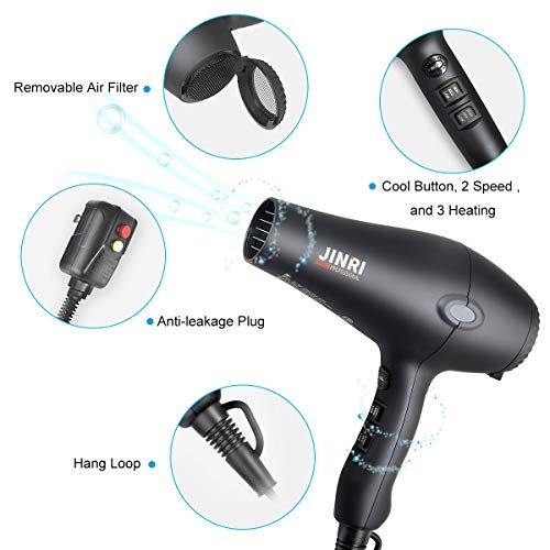 Hair Dryer, 1875W Blow Dryer, Ionic Hair Dryers with Diffuser and