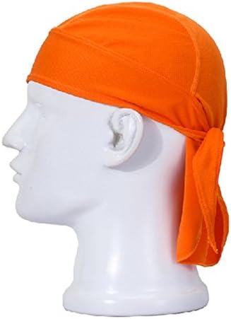 Unisex Bicycle High-performance Headband Double Dry Dew Rag Motorcycle Biker Skull Caps / Head Wrap Do Rags / Bandanas LQL16 Orange