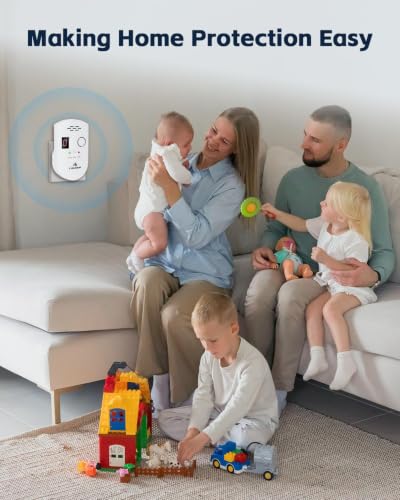 Firlarm Natural Gas Detector, Plug-in Gas Leak Detector for Home, Propane Leak Alarm with LED Digital Display
