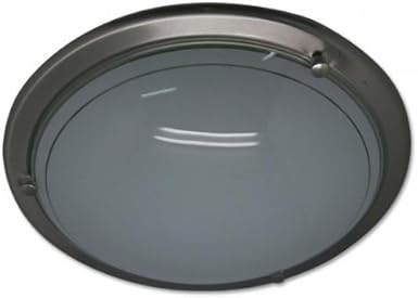 Deckenleuchte aus gebürstetem Nickel Maße ca. Ø 40 cm, Silber/Weiß