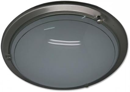 Deckenleuchte aus gebürstetem Nickel Maße ca. Ø 40 cm, Silber/Weiß