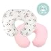TILLYOU Large Zipper Nursing Pillow Cover, Luxury Egyptian Cotton Soft Feeding Pillow Slipcovers for Baby Girls Boys, Fits Standard Infant Support Pillows Positioners, Lt Pink & Floral primary